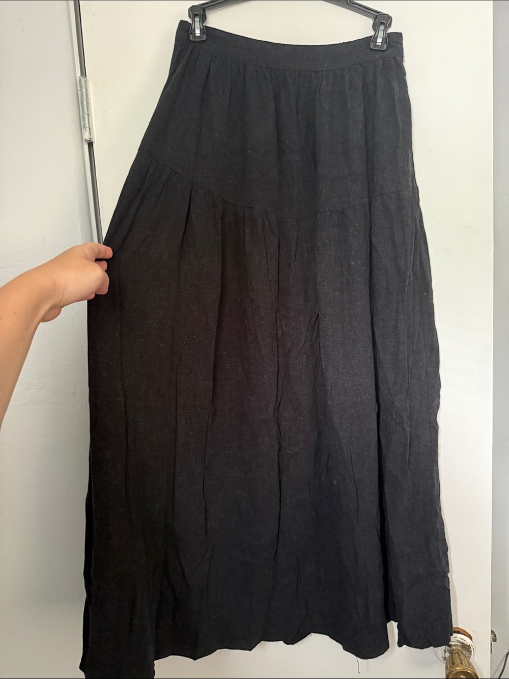 Universal Thread Black Maxi Skirt with Tiered Panels
